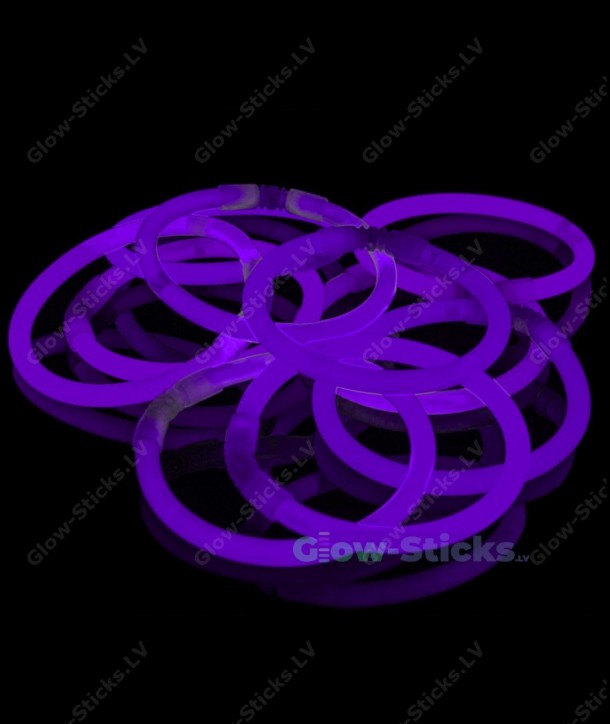 Фиолетовые светящиеся палочки - браслеты, упаковка 100 шт.