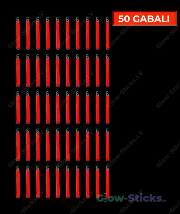 Красные светящиеся палочки 15 см, упаковка 50 шт.