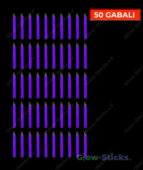 Фиолетовые светящиеся палочки 15 см, упаковка 50 шт.