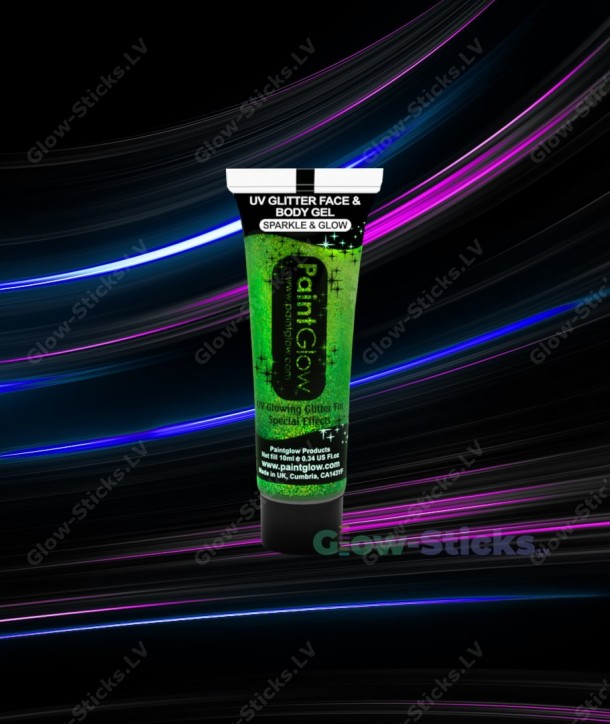 UV gēla sejai un ķermenim ar spīdumiem 10 ml.
